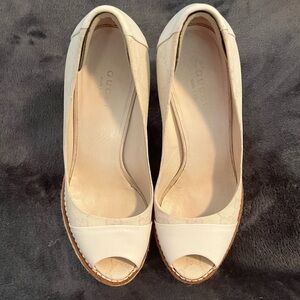 Gucci Women's White Peep-Toe Shoes